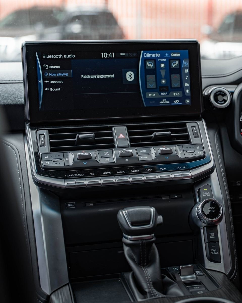 Land Cruiser interior with JBL audio